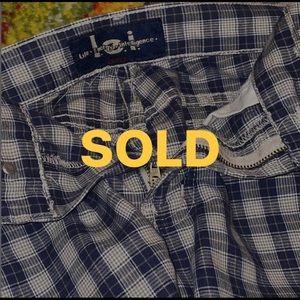 Lei Brand Plaid Bell Bottom Jeans